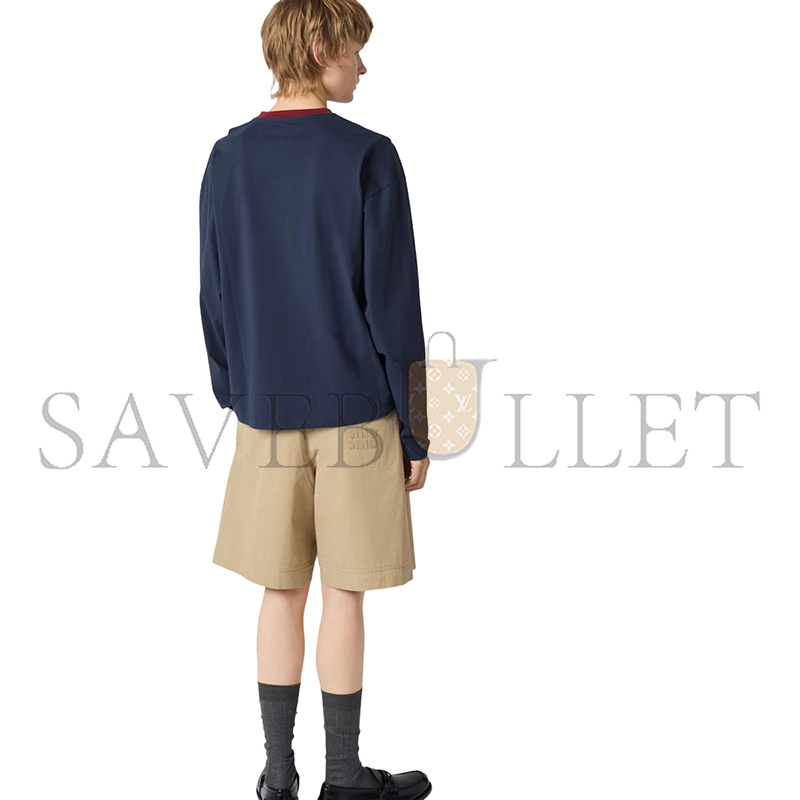 MIU MIU LONG-SLEEVED COTTON JERSEY T-SHIRT MJLA31